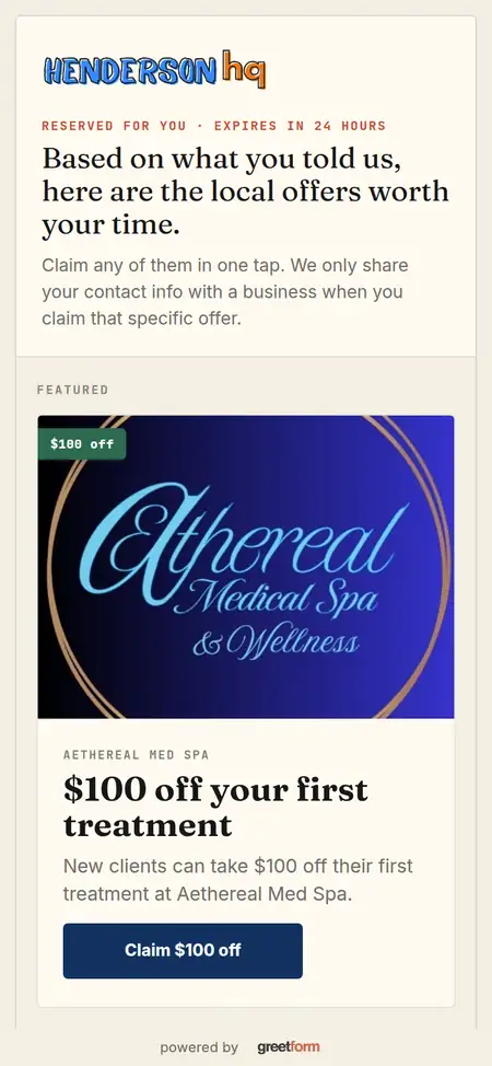 Scrolling Henderson HQ's real offer wall